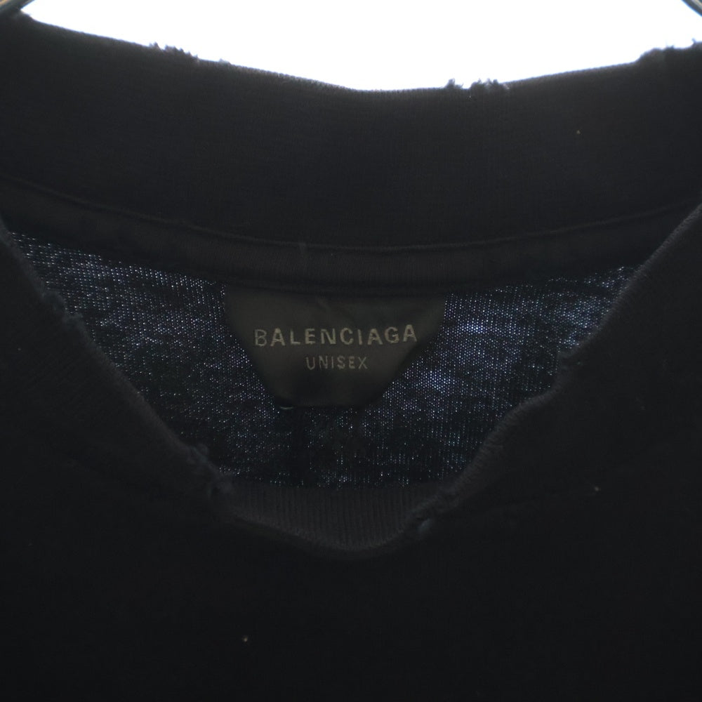 BALENCIAGA(バレンシアガ) 24SS Valentine CD T-shirt バレンタインCD ダメージ加工 半袖Tシャツ カットソー ブラック 764235