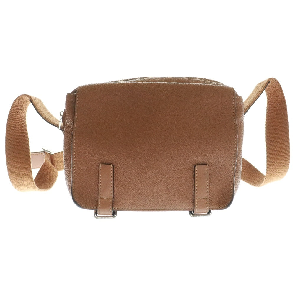 LOEWE(ロエベ) Military Messenger Bag ミリタリー メッセンジャー レザー ショルダーバッグ ブラウン 317.12AA72