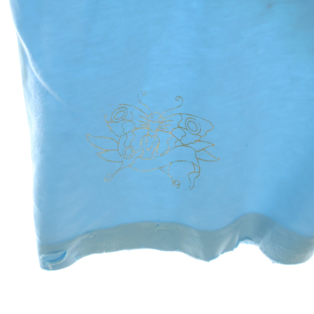 BALENCIAGA(バレンシアガ) Tacky Tattoo スモールフィット ライトストーン装飾 半袖Tシャツ ブルー レディース 809122 TRVZ2
