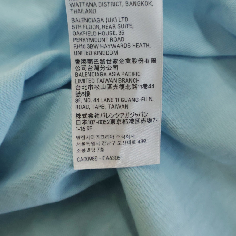 BALENCIAGA(バレンシアガ) Tacky Tattoo スモールフィット ライトストーン装飾 半袖Tシャツ ブルー レディース 809122 TRVZ2