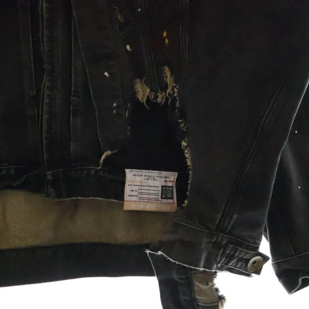 MAISON MIHARAYASUHIRO(メゾンミハラヤスヒロ) 24SS Draped Denim Jacket 再構築 ジップアップ ドッキングデニムジャケット ブラック A08BL022