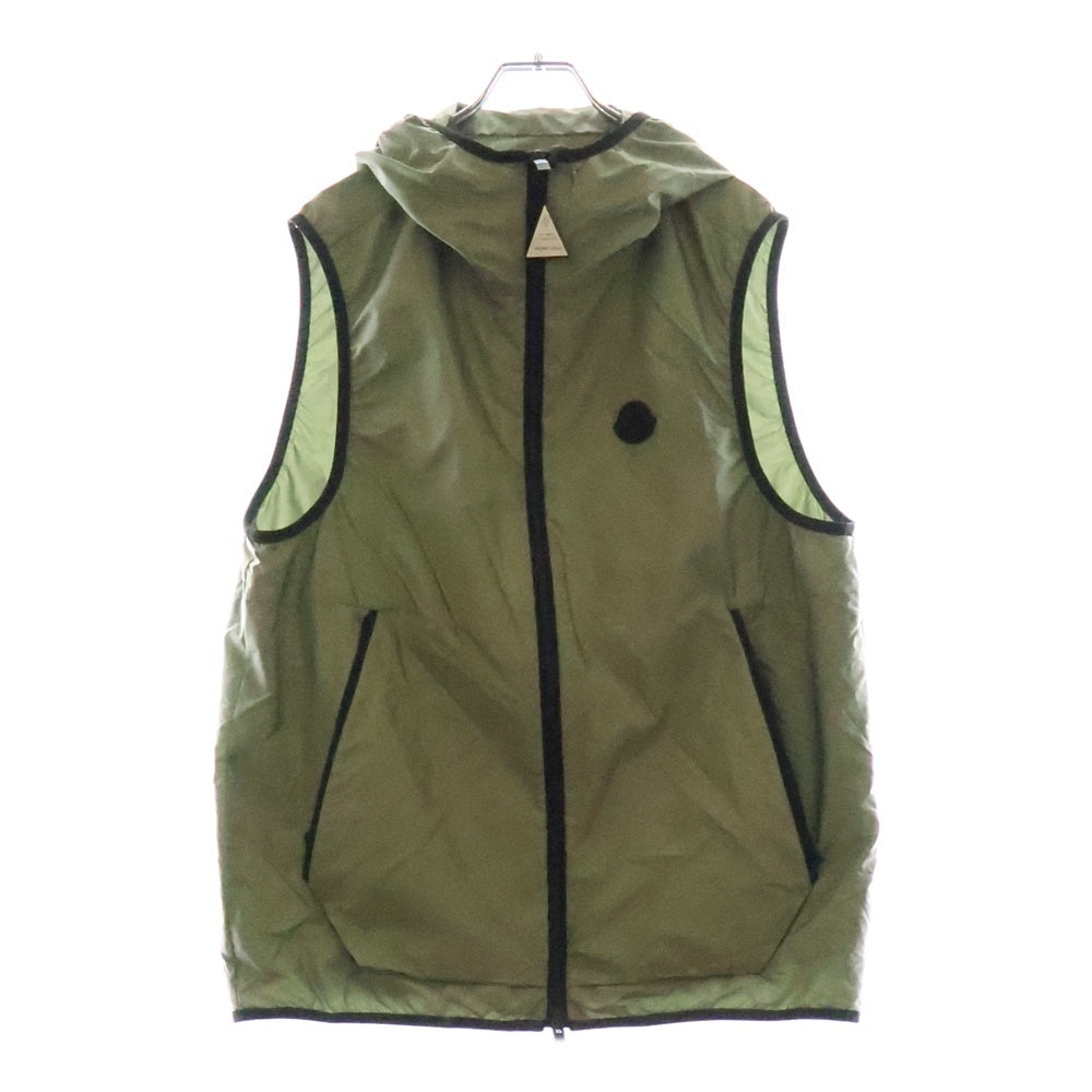 MONCLER(モンクレール) Moretan Vest ジップアップナイロンフーデットベスト カーキ K10911A00172