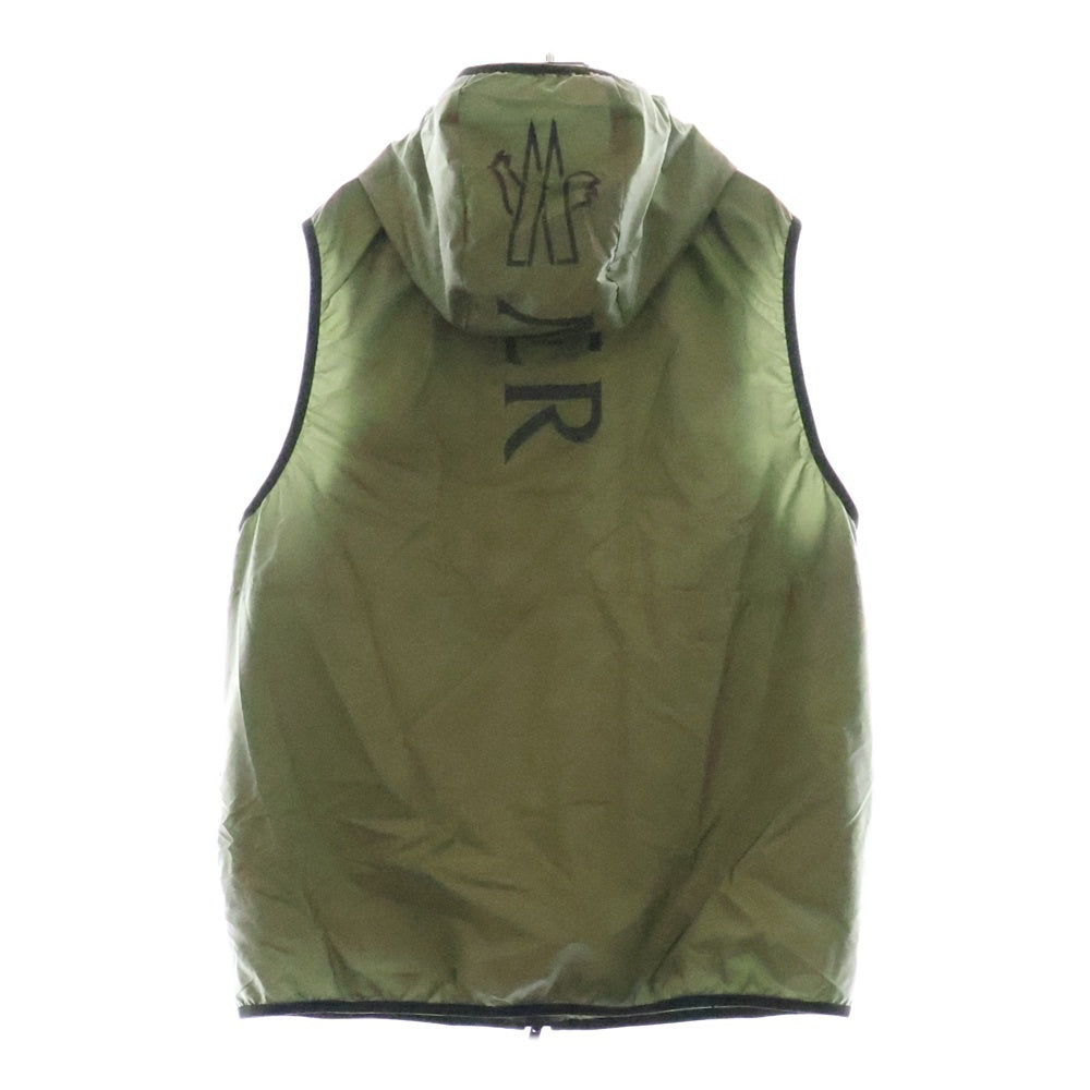 MONCLER(モンクレール) Moretan Vest ジップアップナイロンフーデットベスト カーキ K10911A00172