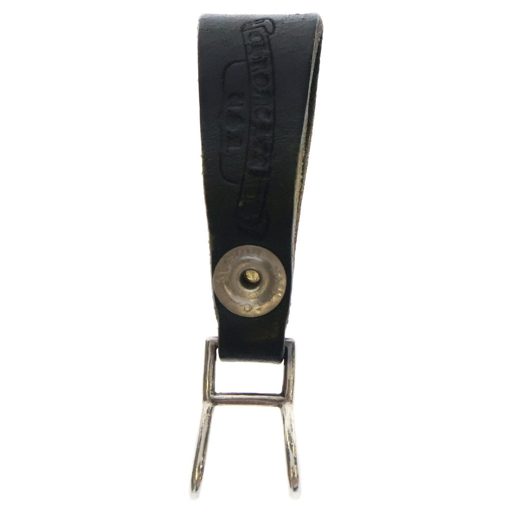 CHROME HEARTS(クロムハーツ) BELT LOOP ハートボタンレザーベルトループ シルバー/ブラック BCA397