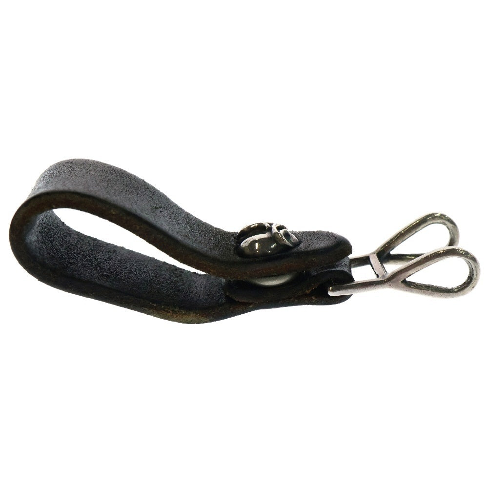 CHROME HEARTS(クロムハーツ) BELT LOOP ハートボタンレザーベルトループ シルバー/ブラック BCA397