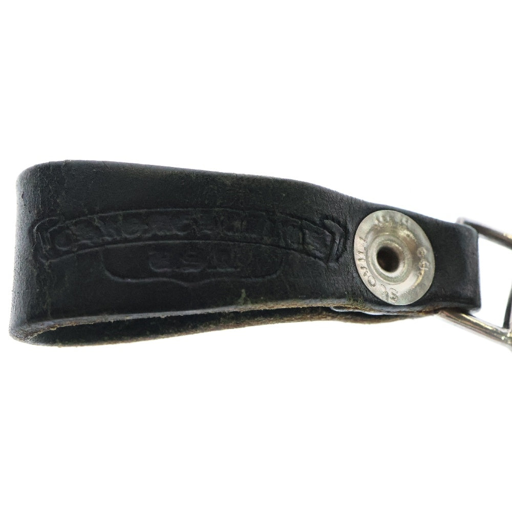 CHROME HEARTS(クロムハーツ) BELT LOOP ハートボタンレザーベルトループ シルバー/ブラック BCA397