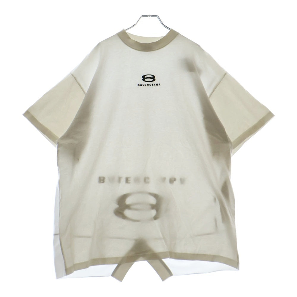 BALENCIAGA(バレンシアガ) 23AW バック切替 ロゴ刺繍スポーティ半袖Tシャツ ホワイト 768068 TPVG9