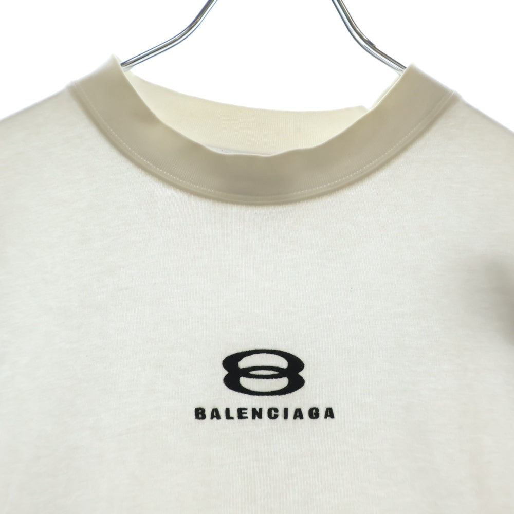 BALENCIAGA(バレンシアガ) 23AW バック切替 ロゴ刺繍スポーティ半袖Tシャツ ホワイト 768068 TPVG9