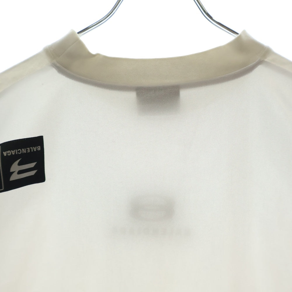 BALENCIAGA(バレンシアガ) 23AW バック切替 ロゴ刺繍スポーティ半袖Tシャツ ホワイト 768068 TPVG9