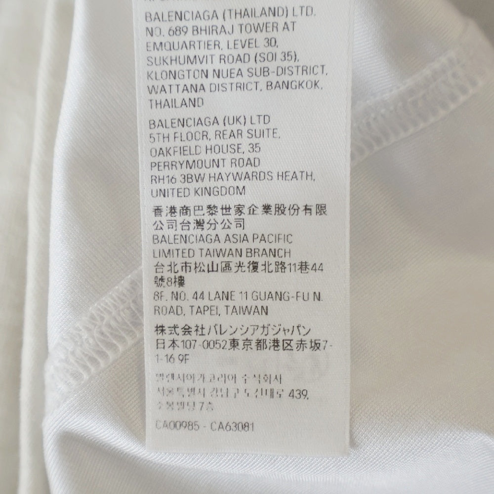 BALENCIAGA(バレンシアガ) 23AW バック切替 ロゴ刺繍スポーティ半袖Tシャツ ホワイト 768068 TPVG9