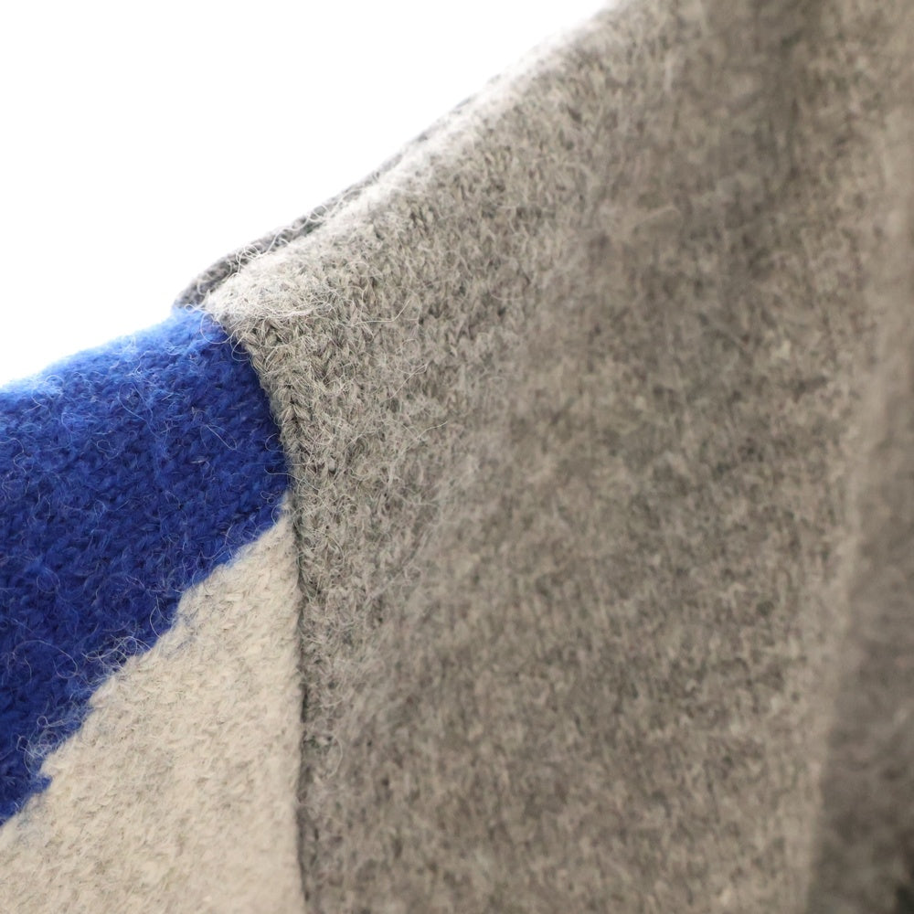 ADER ERROR(アーダーエラー) インターシャ プルオーバー ニット セーター グレー/ブルー BMADFWKT0301BL