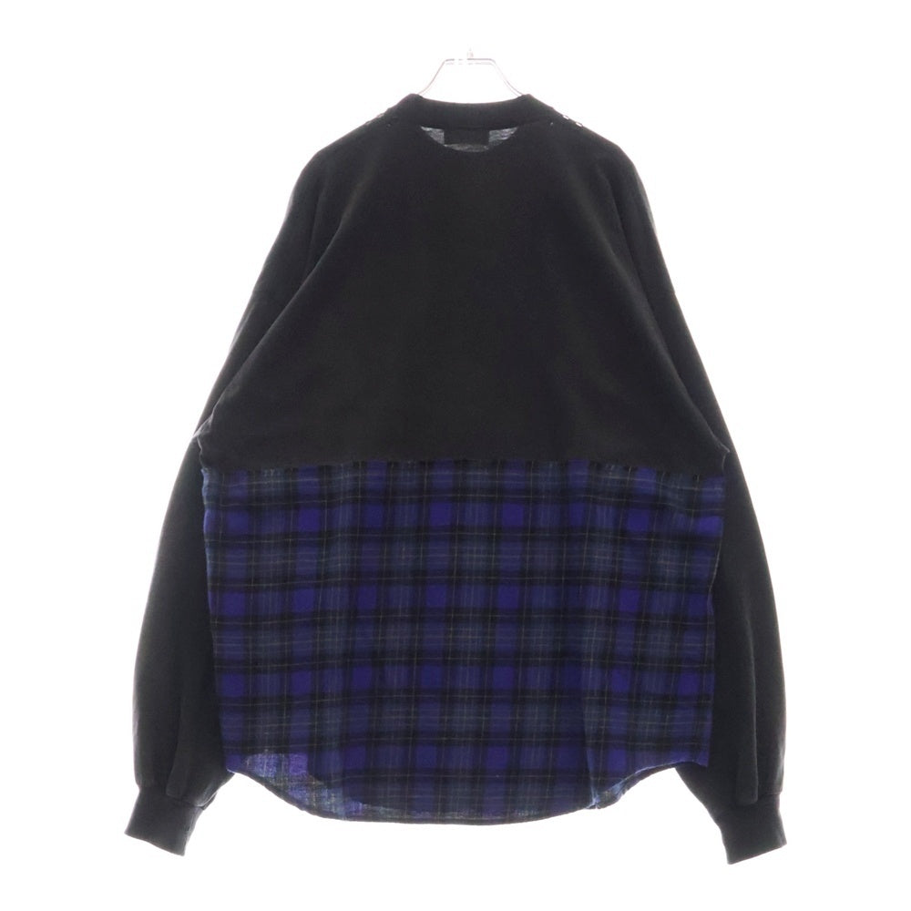BALENCIAGA(バレンシアガ) 21AW B AUTHENTIC PATCHED パッチ 長袖Tシャツ カットソー ブラック/ブルー 698227 TMM08