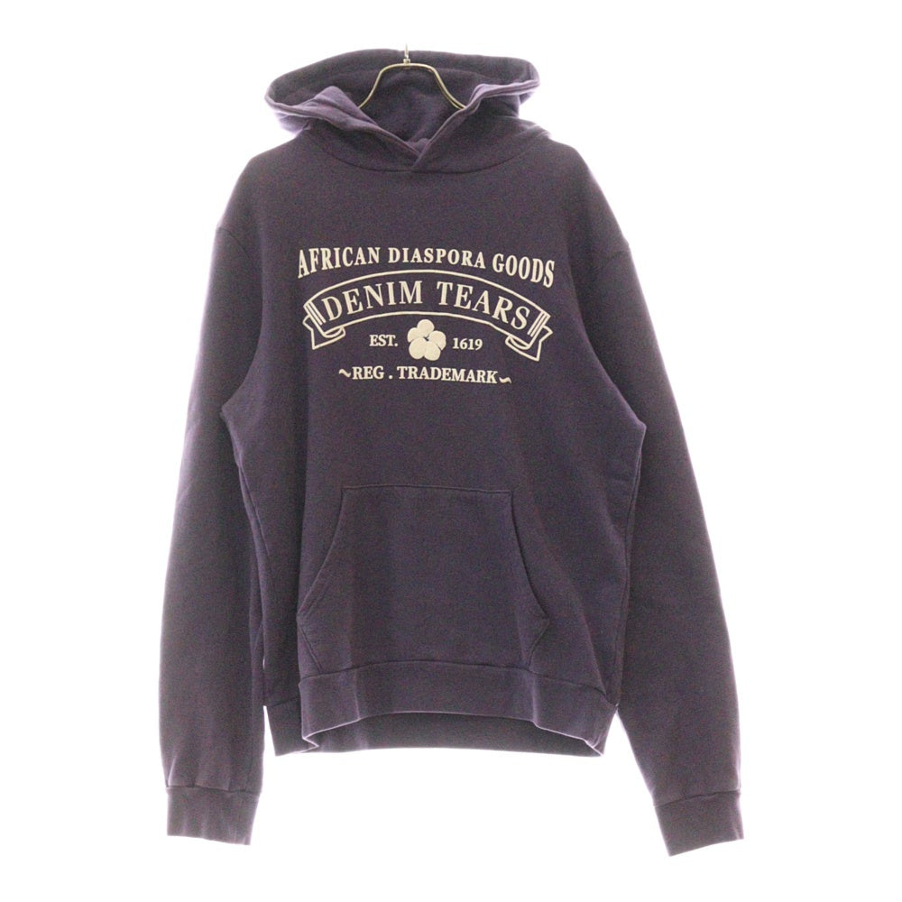 DENIM TEARS(デニムティアーズ) ロゴプリント プルオーバー スウェットパーカー パープル