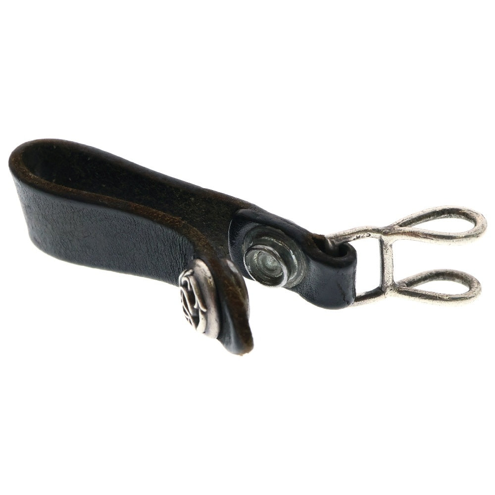 CHROME HEARTS(クロムハーツ) BELT LOOP フローラルボタンレザーベルトループ シルバー/ブラック