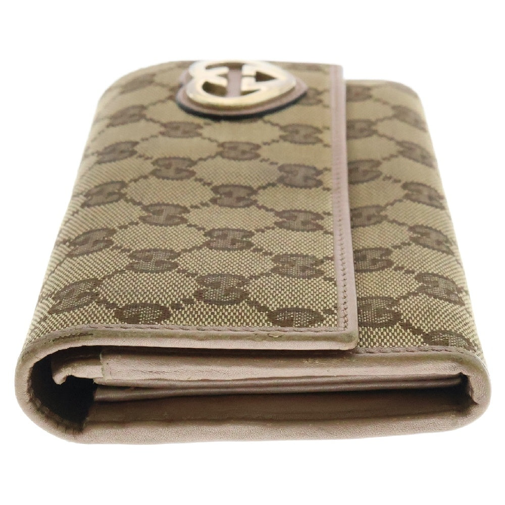 GUCCI(グッチ) GG キャンバス ラブリーハート ロングウォレット 長財布 ブラウン 251861