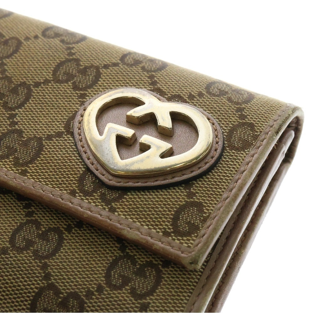 GUCCI(グッチ) GG キャンバス ラブリーハート ロングウォレット 長財布 ブラウン 251861