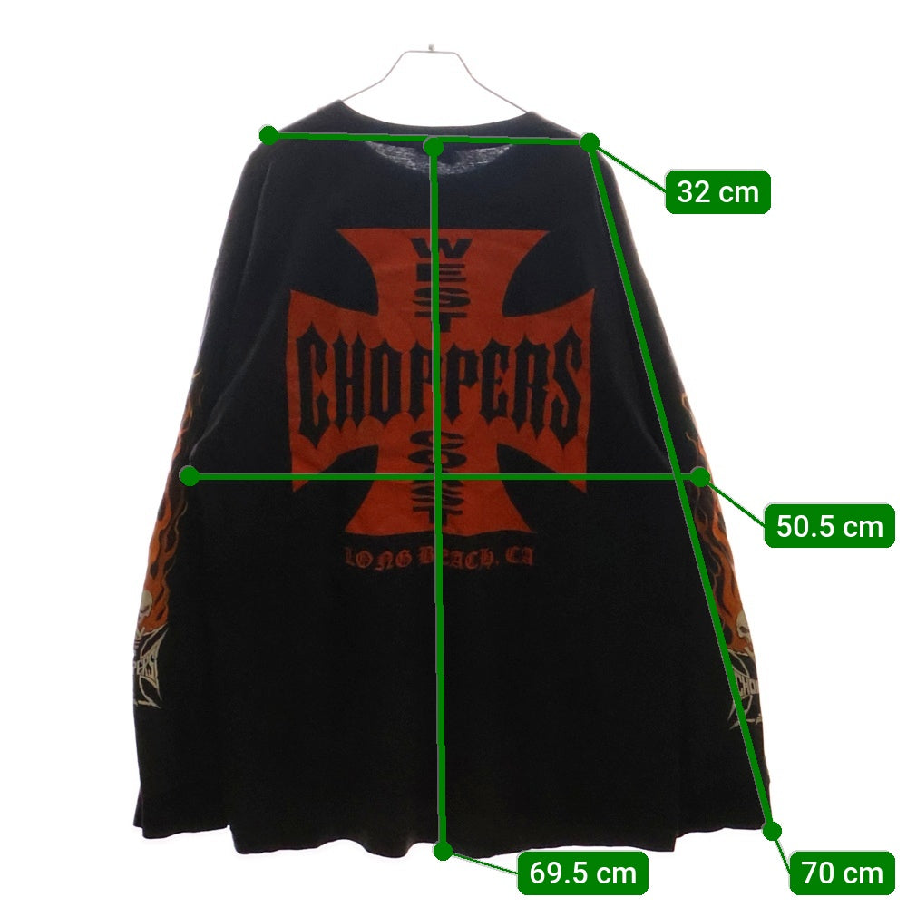 VINTAGE(ヴィンテージ) 90s VINTAGE WEST COAST CHOPPERS TEE ヴィンテージ ウェストコースト チョッパーズ プリント 長袖Tシャツ ブラック