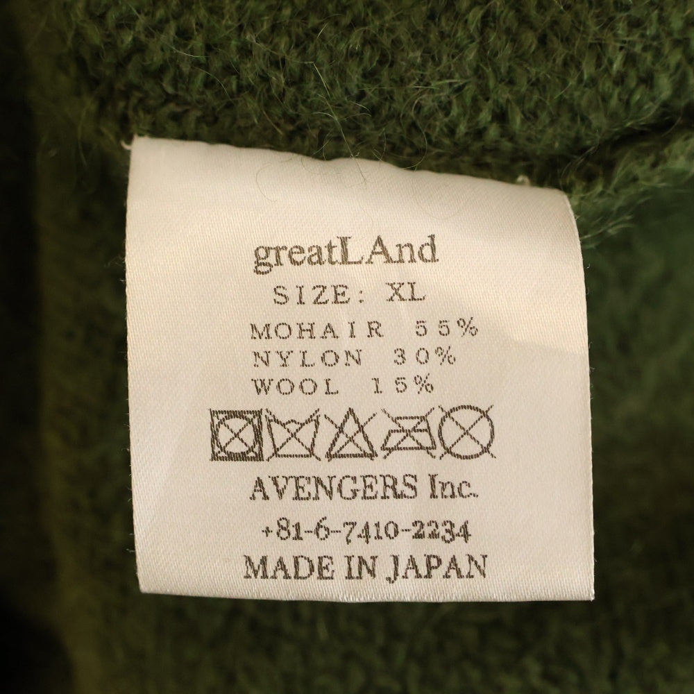 greatLand(グレイトランド) Grungeman Cardigan Jacket モヘア カーディガン ジャケット カーキ