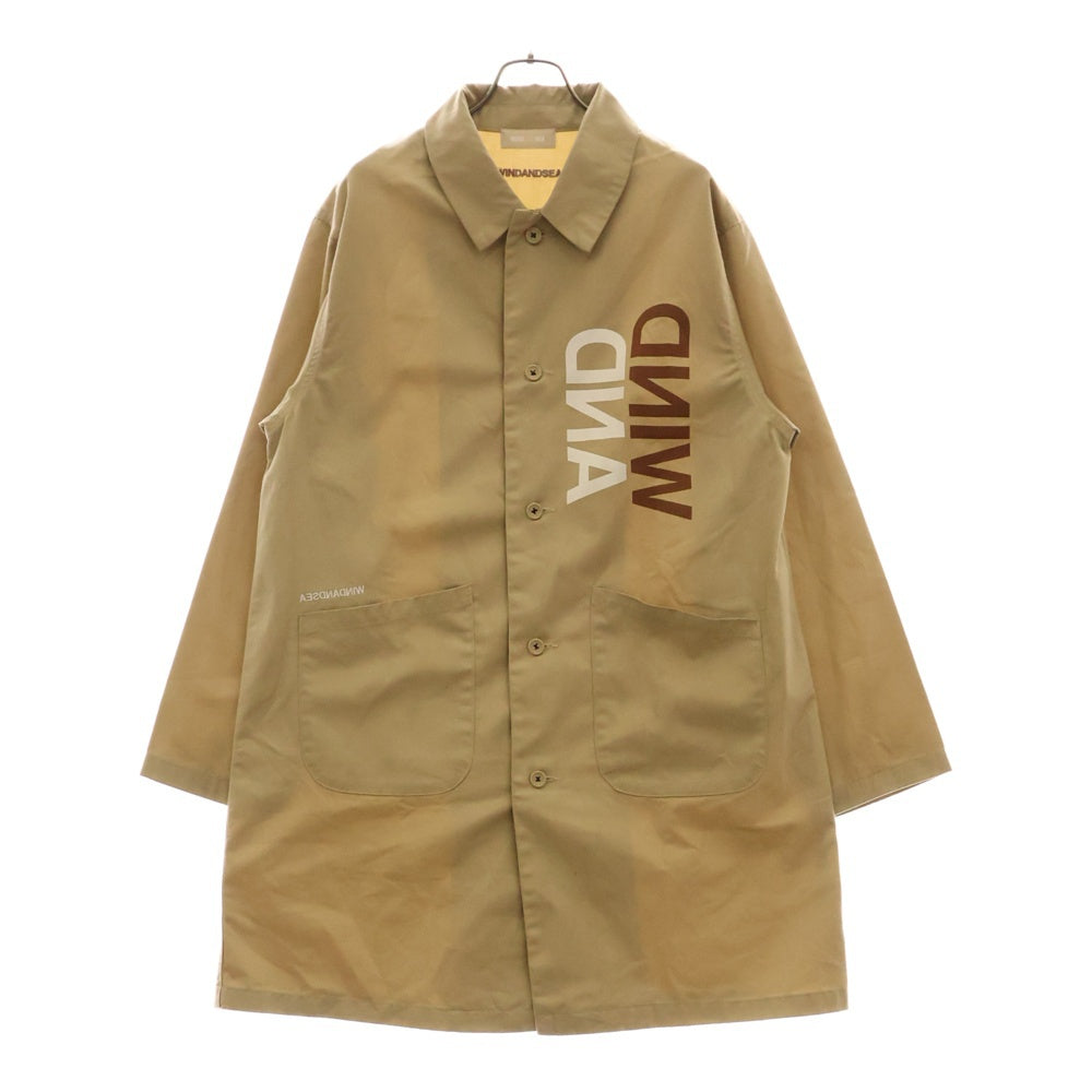 WIND AND SEA(ウィンダンシー) ロゴプリント コットンコート ベージュ WDS-JK-14