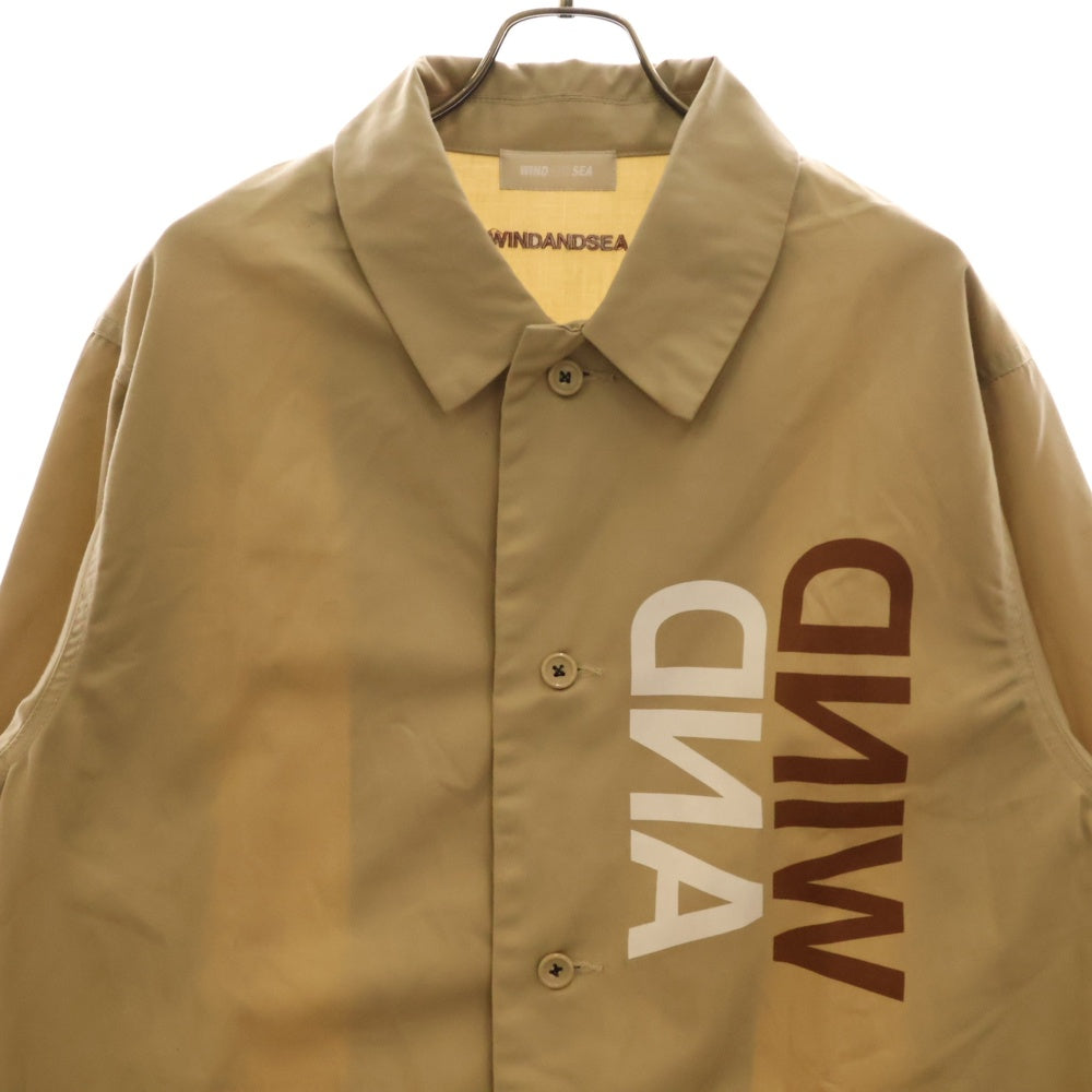 WIND AND SEA(ウィンダンシー) ロゴプリント コットンコート ベージュ WDS-JK-14