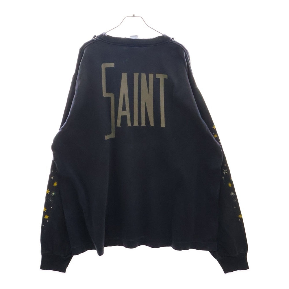 SAINT MICHAEL(セントマイケル) 25SS DNF LS TEE FANTSIA ヴィンテージ加工 ロングスリーブ長袖Tシャツ カットソー ネイビー SM-HR8-0000-C66