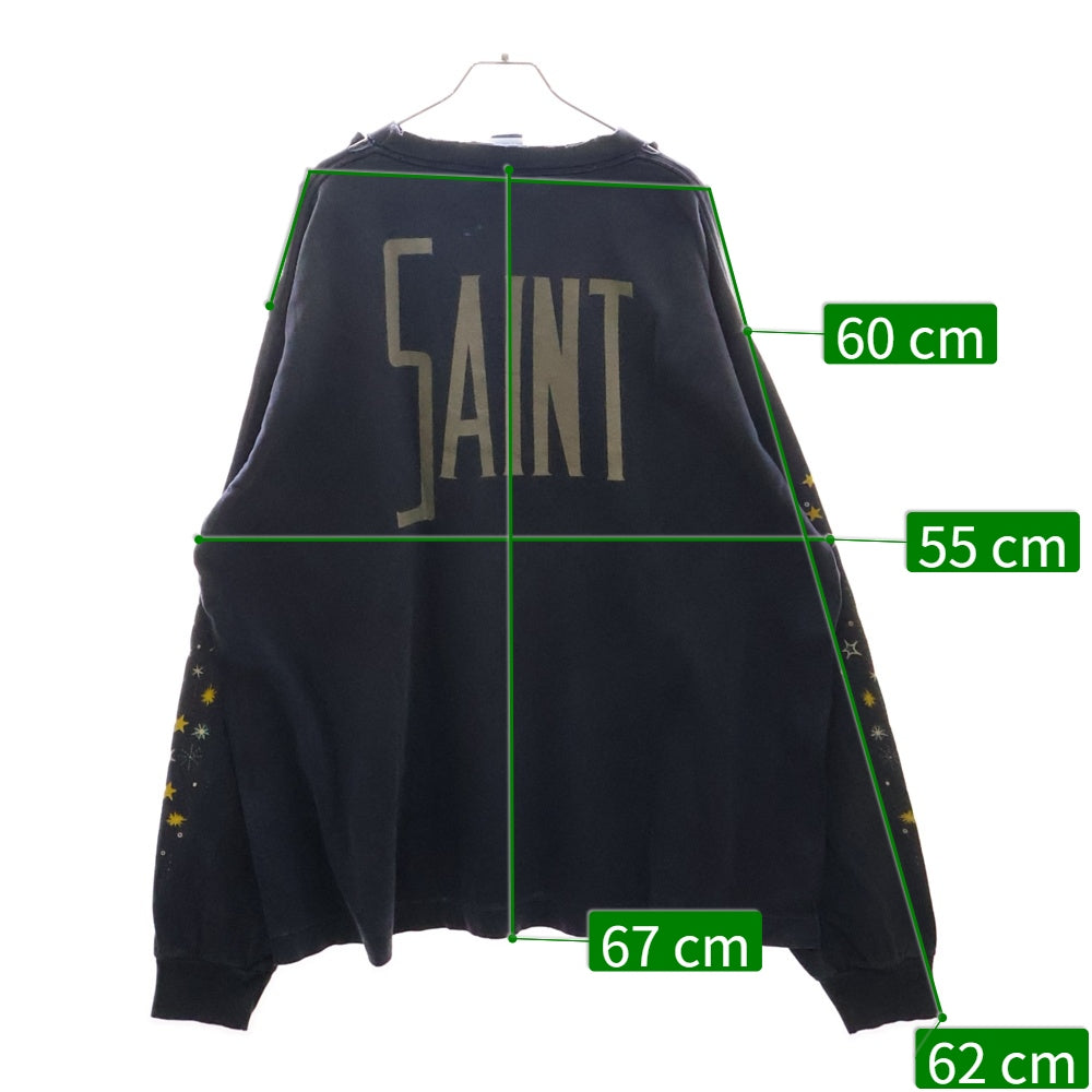 SAINT MICHAEL(セントマイケル) 25SS DNF LS TEE FANTSIA ヴィンテージ加工 ロングスリーブ長袖Tシャツ カットソー ネイビー SM-HR8-0000-C66