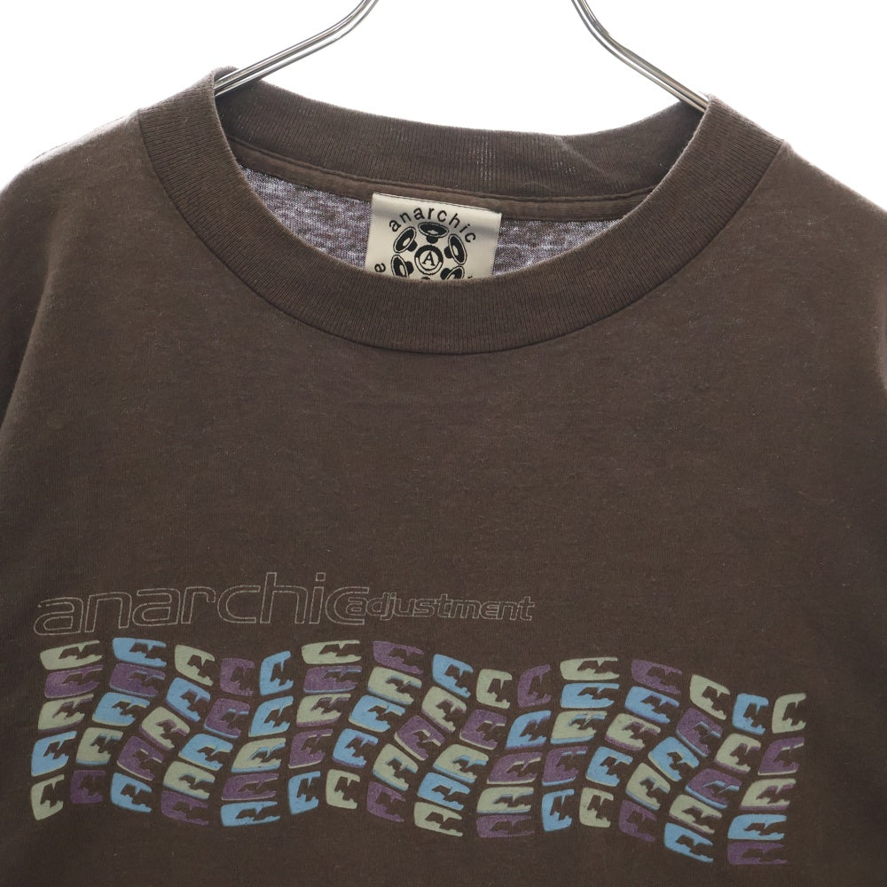 VINTAGE(ヴィンテージ) 90s anarchic adjustment フロントロゴプリント半袖Tシャツ ブラウン
