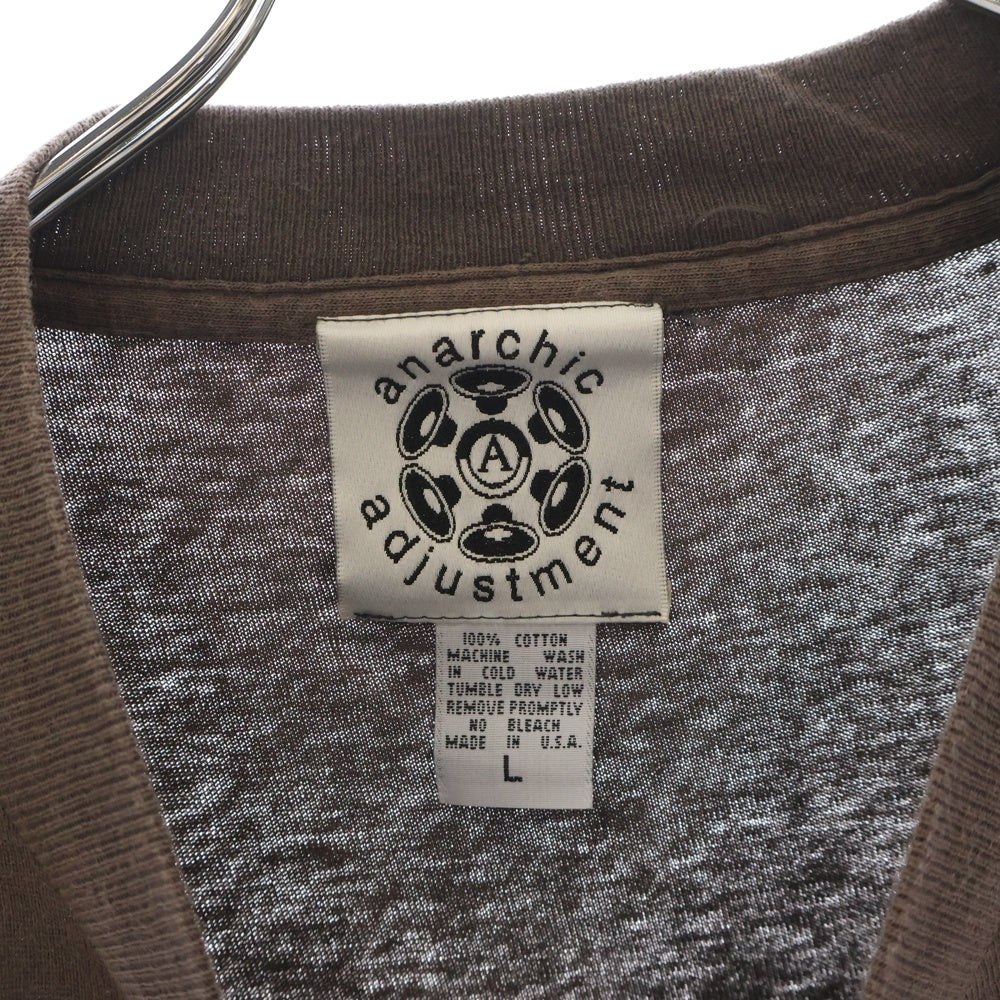VINTAGE(ヴィンテージ) 90s anarchic adjustment フロントロゴプリント半袖Tシャツ ブラウン