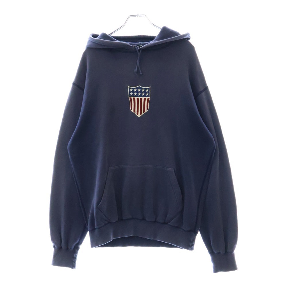 POLO RALPH LAUREN(ポロラルフローレン) 90s Snow Beach Stadium Hoodie スノービーチスタジアムフーディ フロント刺繍 プルオーバーパーカー ネイビー