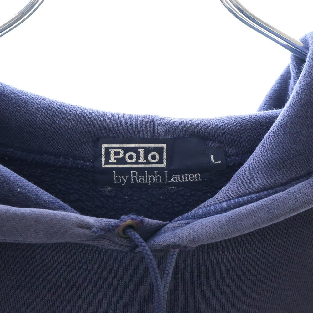 POLO RALPH LAUREN(ポロラルフローレン) 90s Snow Beach Stadium Hoodie スノービーチスタジアムフーディ フロント刺繍 プルオーバーパーカー ネイビー