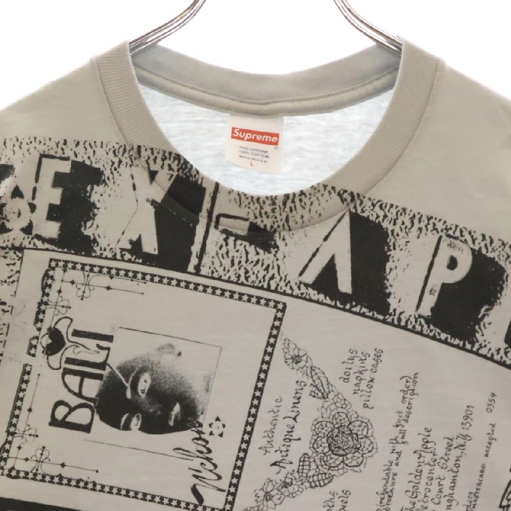 SUPREME(シュプリーム) 24SS Collage Tee コラージュ プリント クルーネック 半袖Tシャツ カットソー グレー