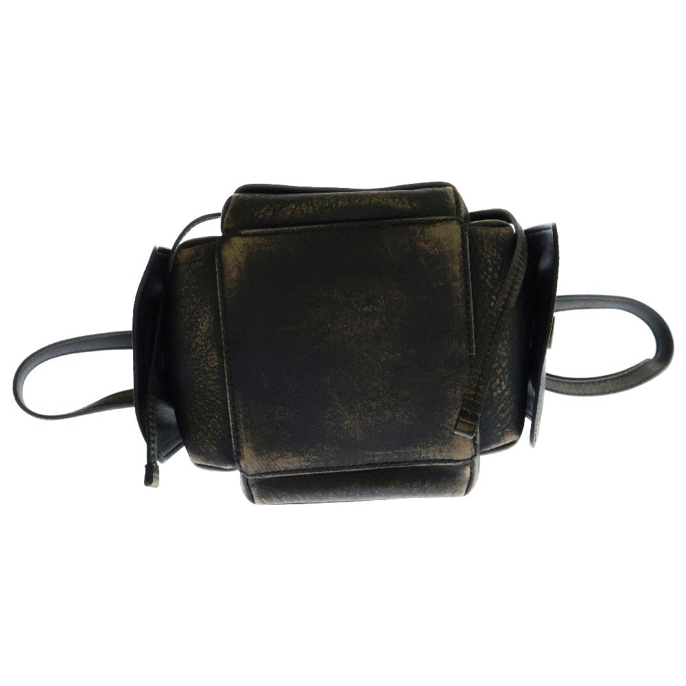 Acne Studios(アクネ ストゥディオズ) Multipocket Mini Bag マルチポケット レザー リボンデザイン ハンドバッグ ショルダーバッグ ブラック A10428