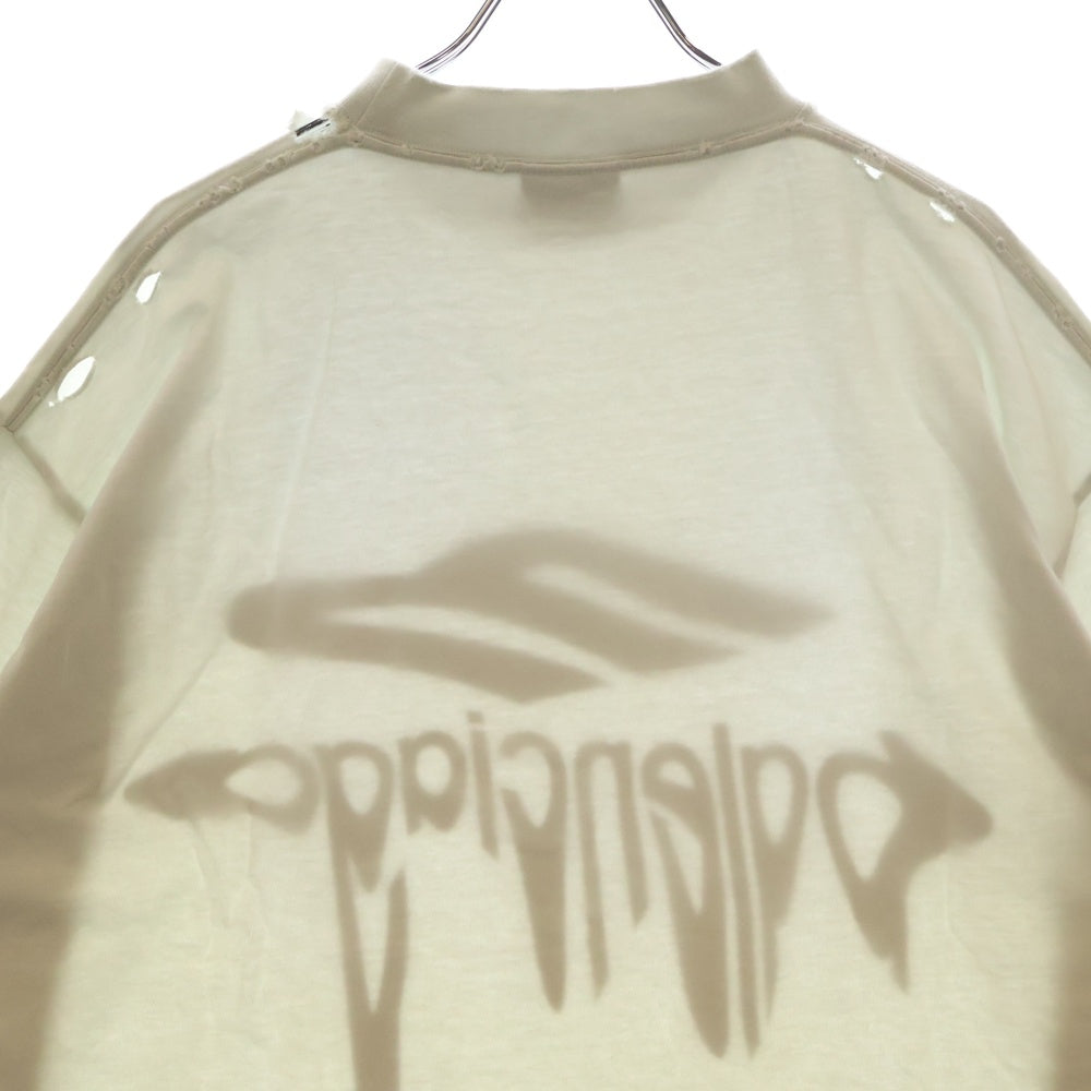 BALENCIAGA(バレンシアガ) 25SS 3B Liquefied T-Shirt Oversized フロントロゴプリント半袖Tシャツ ホワイト 787349 TRVS8