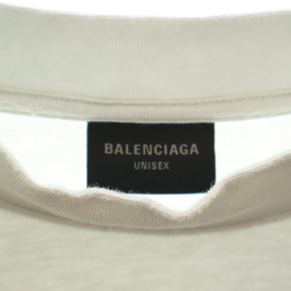 BALENCIAGA(バレンシアガ) 25SS 3B Liquefied T-Shirt Oversized フロントロゴプリント半袖Tシャツ ホワイト 787349 TRVS8