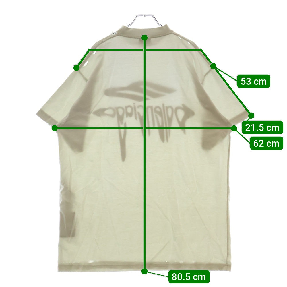 BALENCIAGA(バレンシアガ) 25SS 3B Liquefied T-Shirt Oversized フロントロゴプリント半袖Tシャツ ホワイト 787349 TRVS8