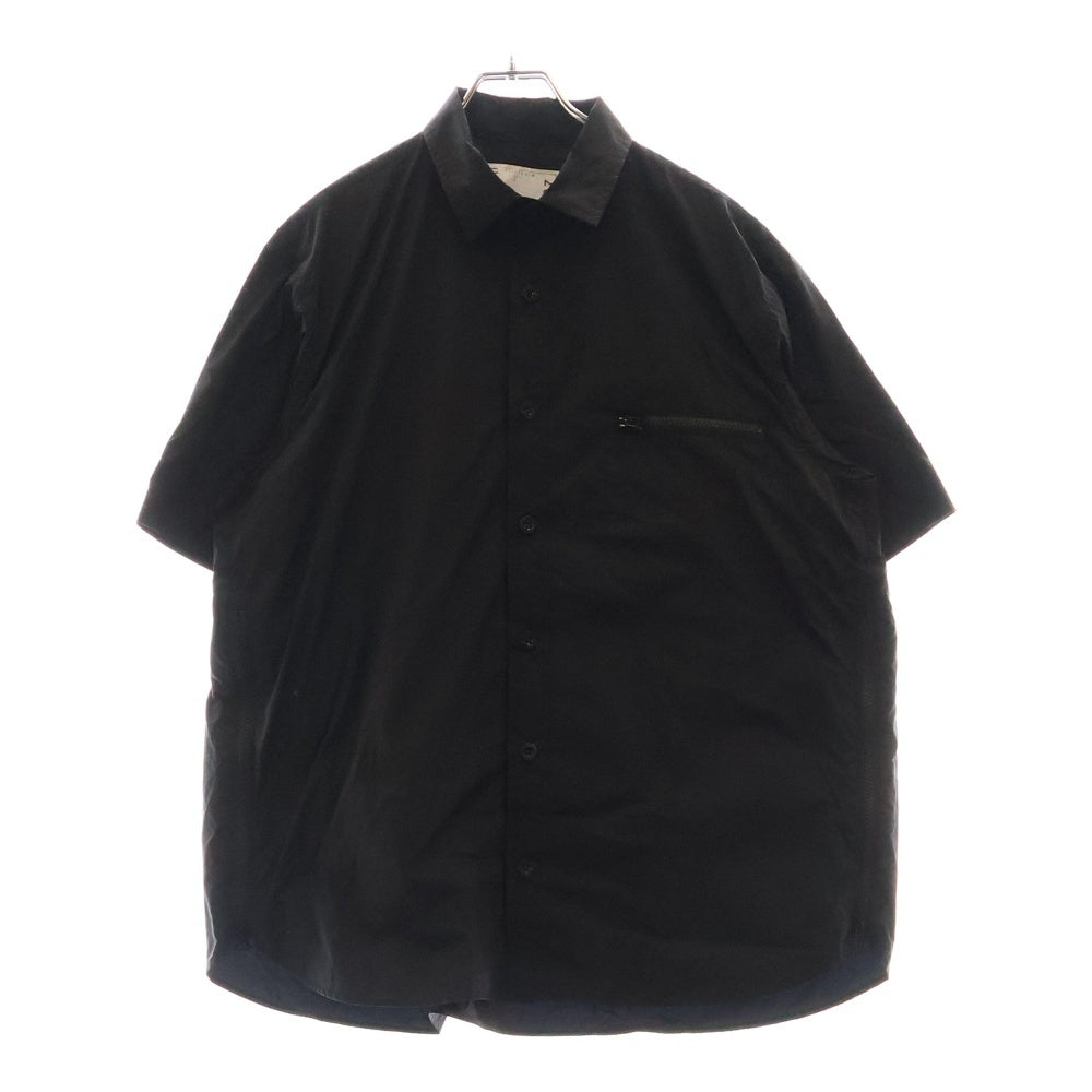 Sacai(サカイ) RIP STOP SHIRT リップストップシャツ ナイロン半袖シャツ ブラック 25-03637M