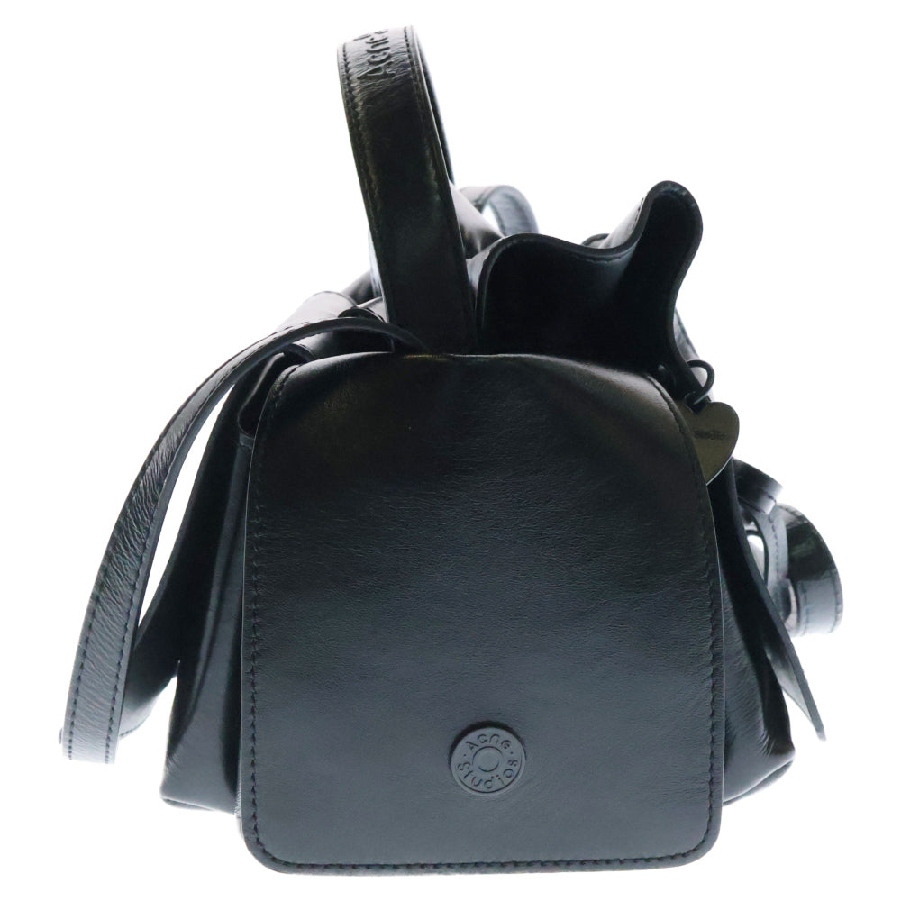Acne Studios(アクネ ストゥディオズ) Multipocket Mini Bag マルチポケット レザー リボンデザイン ハンドバッグ ショルダーバッグ ブラック A10428