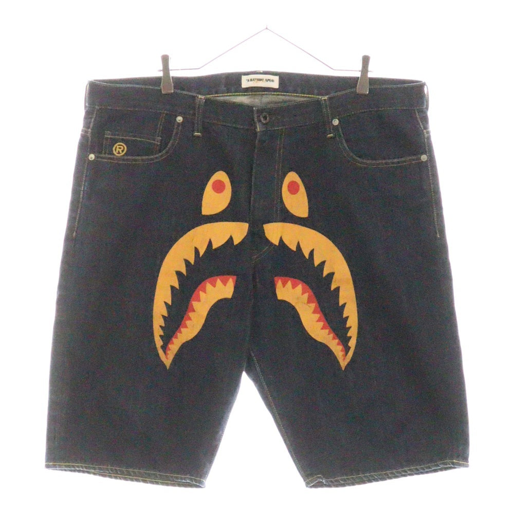 A BATHING APE(アベイシングエイプ) SHARK DENIM SHORTS シャーク フロント デニムショーツ ハーフパンツ インディゴ
