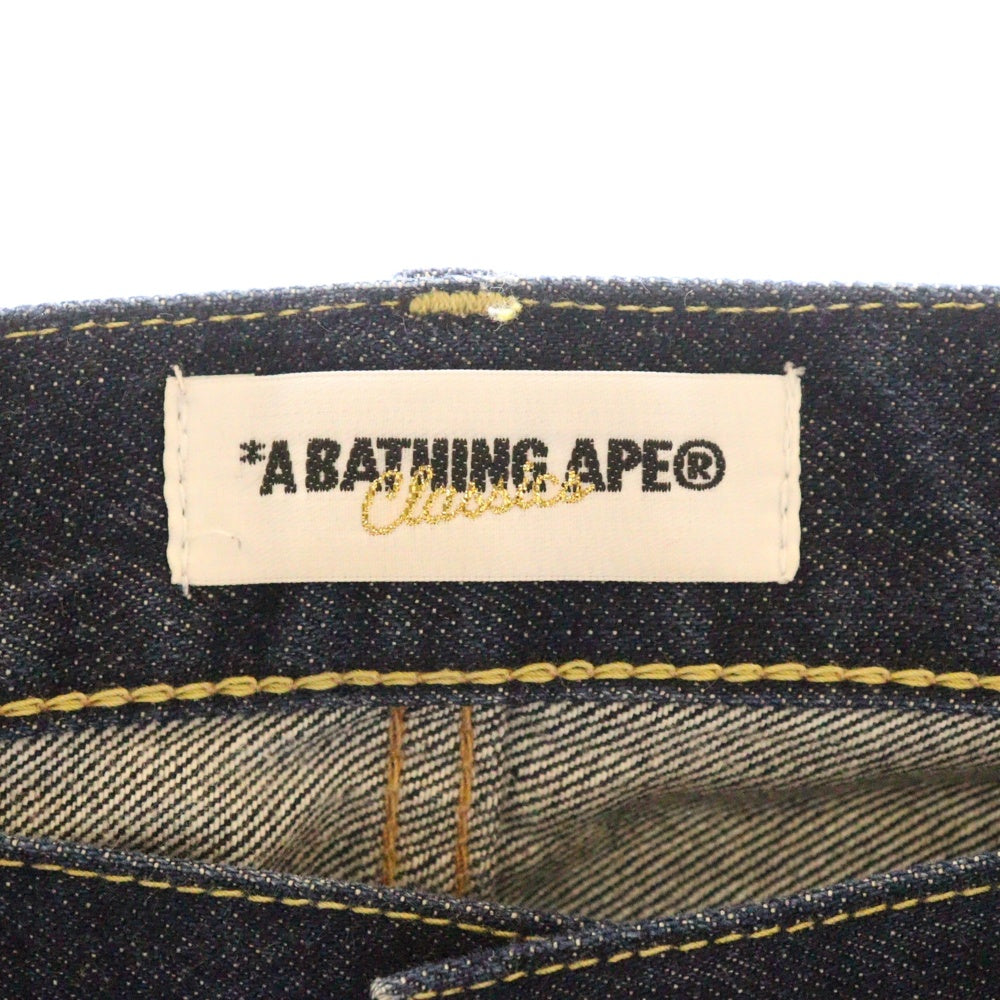 A BATHING APE(アベイシングエイプ) SHARK DENIM SHORTS シャーク フロント デニムショーツ ハーフパンツ インディゴ