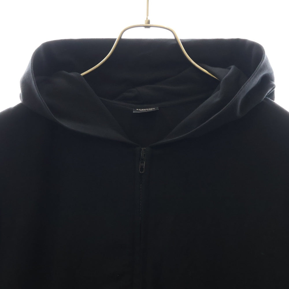 BALENCIAGA(バレンシアガ) Fitted zip-up hooded sweatshirt ジップアップ フーデッドパーカー ブラック 773284 TPVO8