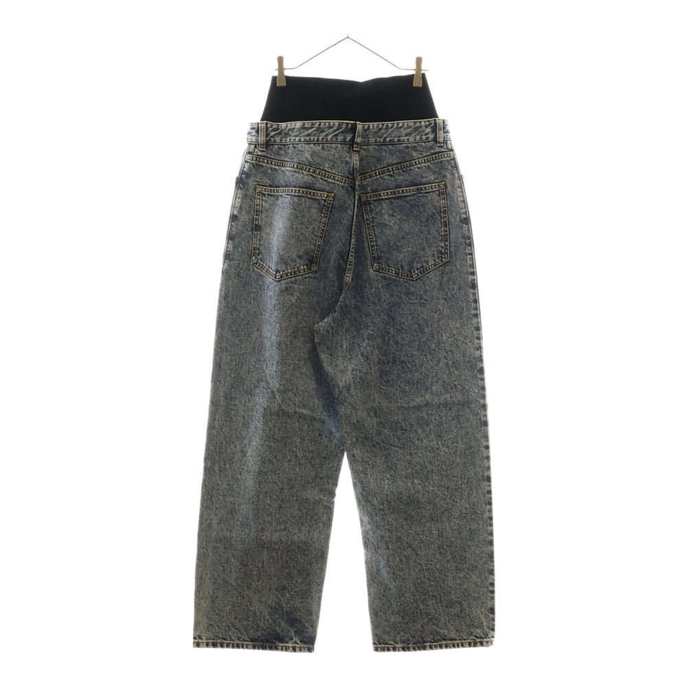 ALAIA(アライア) ウォッシュド加工 ニットドッキング デニムパンツ ジーンズ インディゴ レディース AA9P01556T535