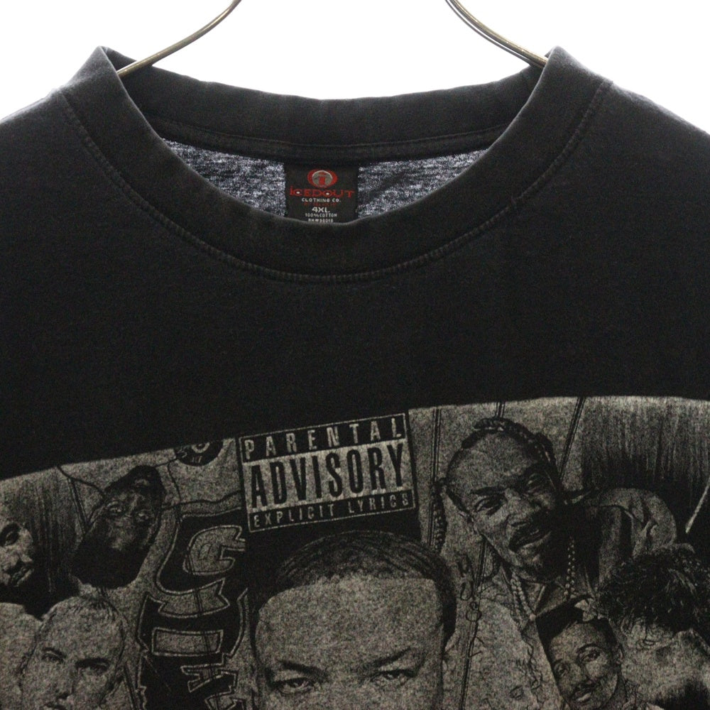 VINTAGE(ヴィンテージ) 00s フロントプリント ラップ 半袖Tシャツ ブラック