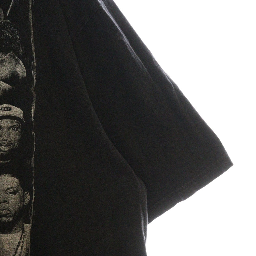 VINTAGE(ヴィンテージ) 00s フロントプリント ラップ 半袖Tシャツ ブラック