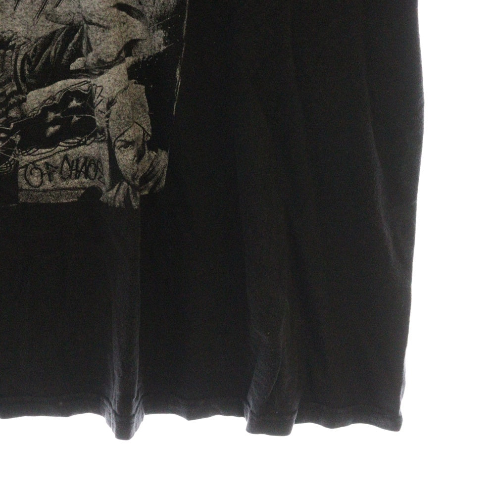 VINTAGE(ヴィンテージ) 00s フロントプリント ラップ 半袖Tシャツ ブラック