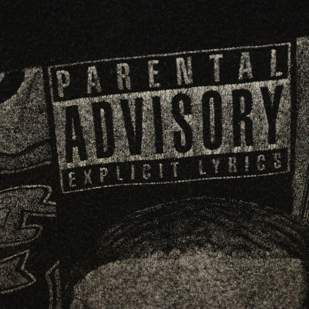 VINTAGE(ヴィンテージ) 00s フロントプリント ラップ 半袖Tシャツ ブラック