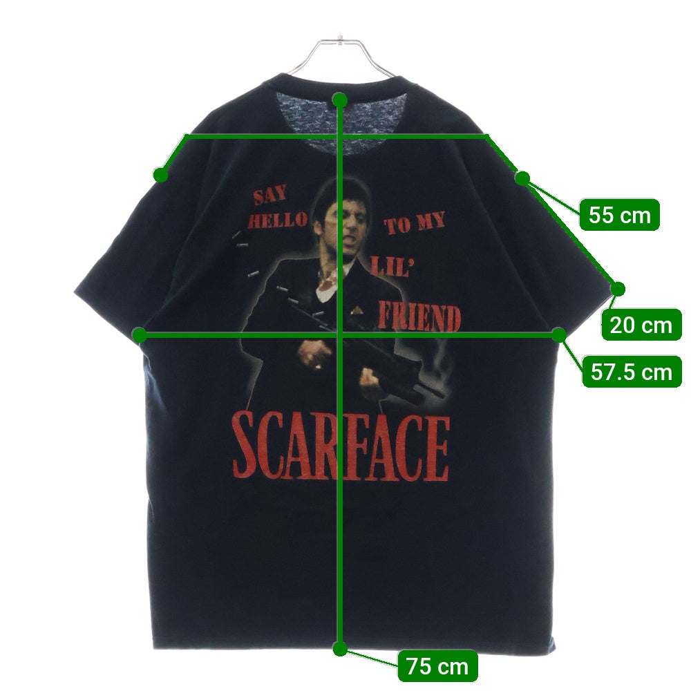 VINTAGE(ヴィンテージ) 00S VINTEGE SCARFACE スカーフェイス 両面プリント半袖Tシャツ カットソー ヴィンテージ ブラック