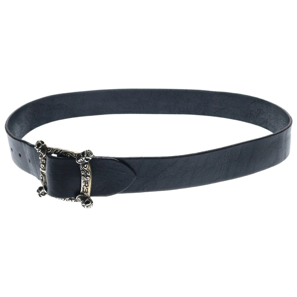 Bill Wall Leather/BWL(ビルウォールレザー) SQUARE WAVE W/4 GL SKULLS BELT BUCKLE スクエアスカルバックルベルト シルバー/ブラック