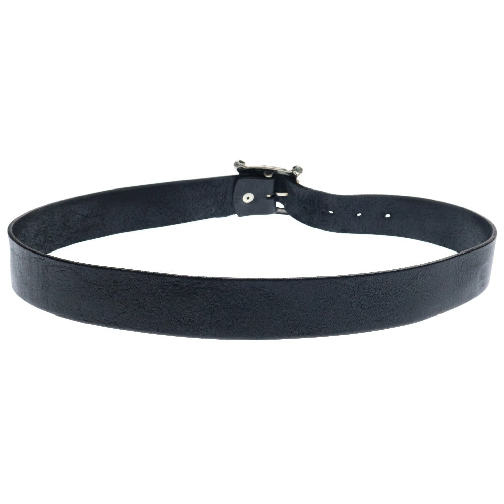 Bill Wall Leather/BWL(ビルウォールレザー) SQUARE WAVE W/4 GL SKULLS BELT BUCKLE スクエアスカルバックルベルト シルバー/ブラック