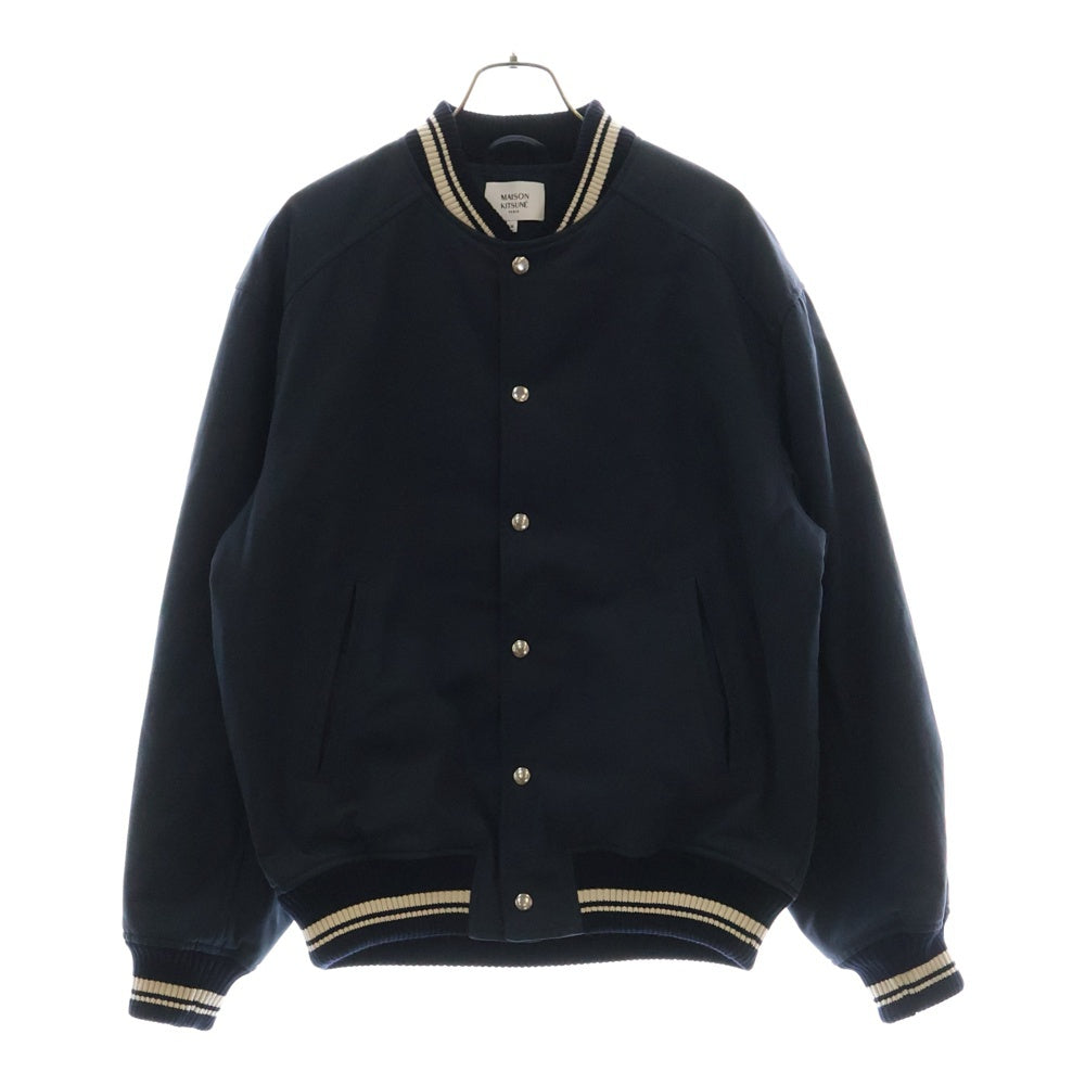 MAISON KITSUNE(メゾンキツネ) 25SS Teddy Brouson Jacket テディ ブルゾン バーシティージャケット ネイビー OM02116WQ4048