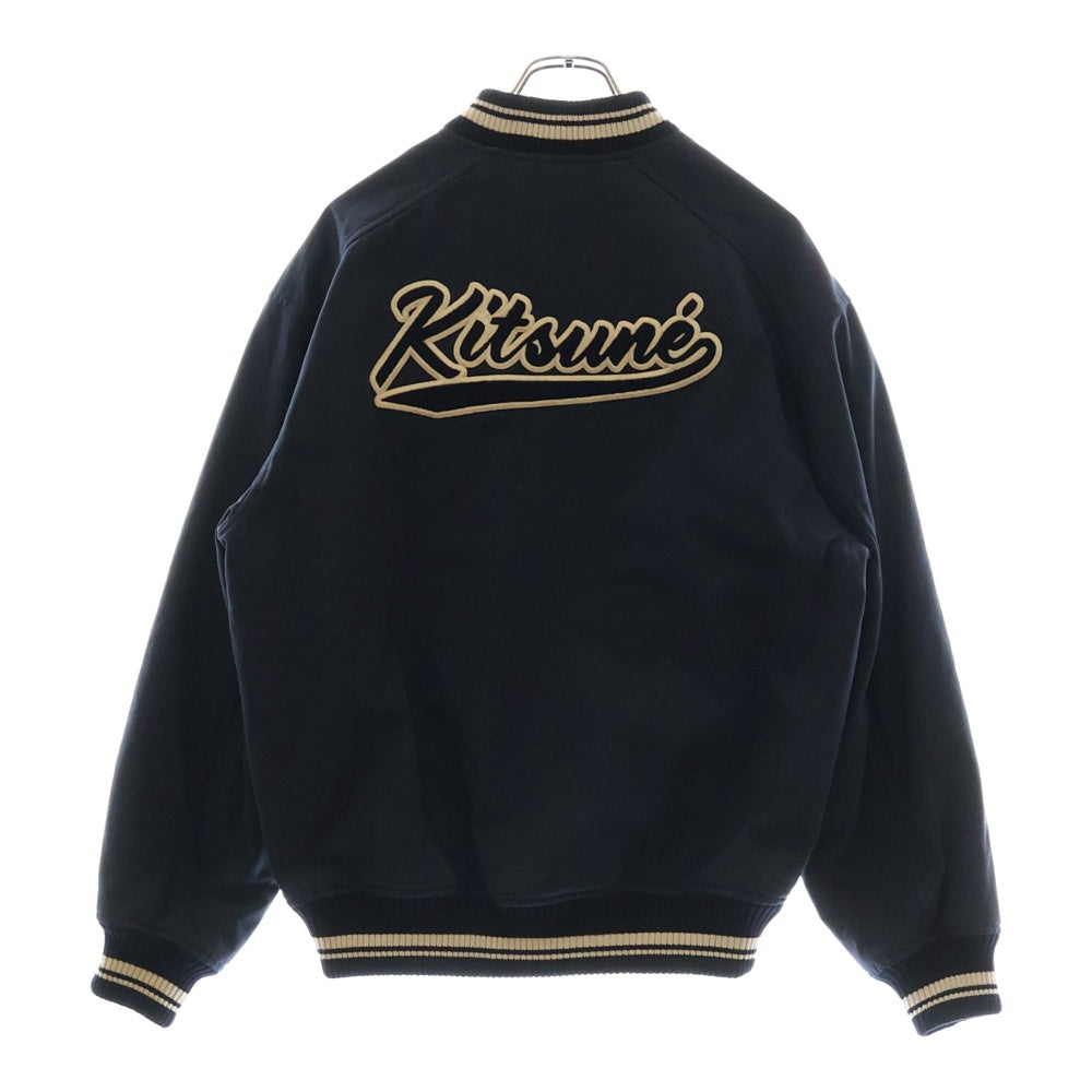 MAISON KITSUNE(メゾンキツネ) 25SS Teddy Brouson Jacket テディ ブルゾン バーシティージャケット ネイビー OM02116WQ4048